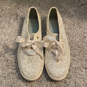 Keds for Kate Spade sparkling white sneakers. Womens size US 8